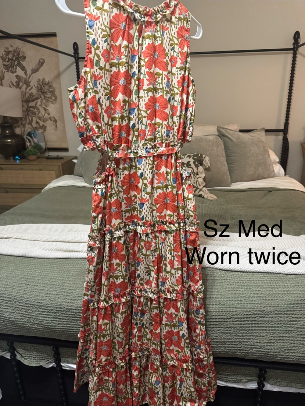 Coral Floral Tiered Maxi Dress - Women